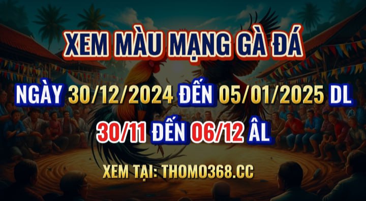 Màu Mạng Gà Đá Ngày 30/12 Đến 05/01/2025